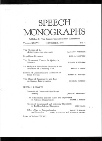 SPEECH .MONOGRAPHS - James C. McCroskey