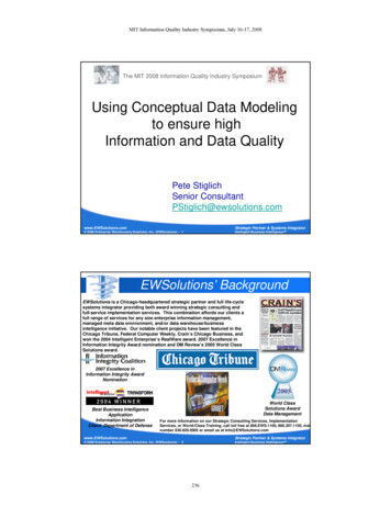 Using Conceptual Data Modeling To Ensure High Information And Data Quality