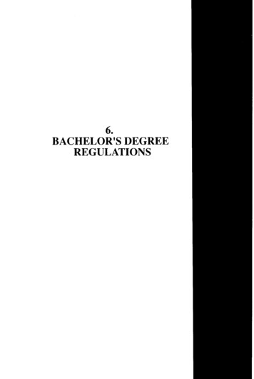 6. BACHELOR'S DEGREE REGULATIONS - UTSA