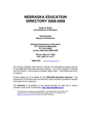 Nebraska Education Directory 2008-2009