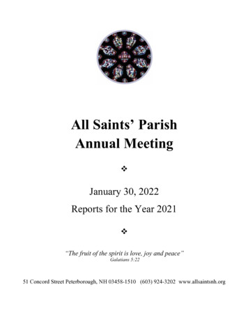 All Saints’ Parish Annual Meeting