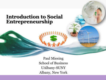 Introduction To Social Entrepreneurship
