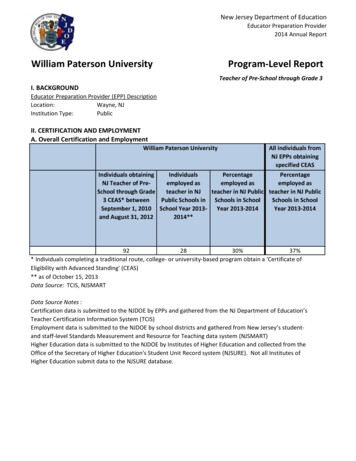 William Paterson University Program-Level Report