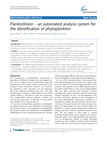 METHODOLOGY ARTICLE Open Access PlanktoVision An Automated . - Springer