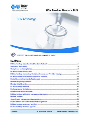 BCN Provider Manual - Chapter 15: BCN Advantage - BCBSM