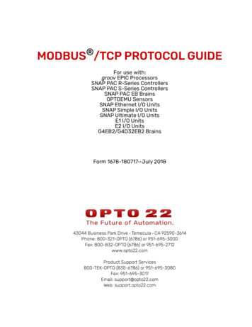 Modbus /TCP Protocol Guide - Opto 22