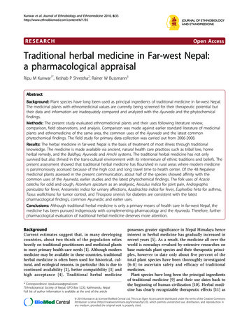 RESEARCH Open Access Traditional Herbal Medicine In Far .