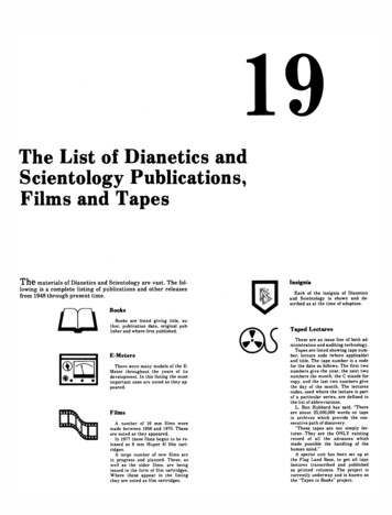 The List Of Dianetics And Scientology Publications, Films .