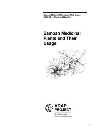 Samoan Medicinal Plants And Their Usage - CTAHR 