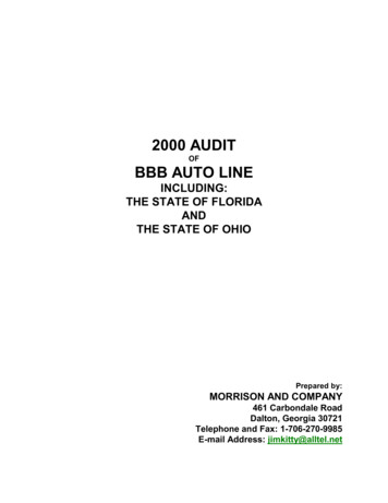 2000 BBB Auto Line Audit - Federal Trade Commission