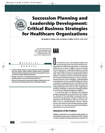 Succession Planning And Leadership Development: Critical .