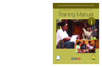 COMMUNITY HEALTH OFFICER Training Manual