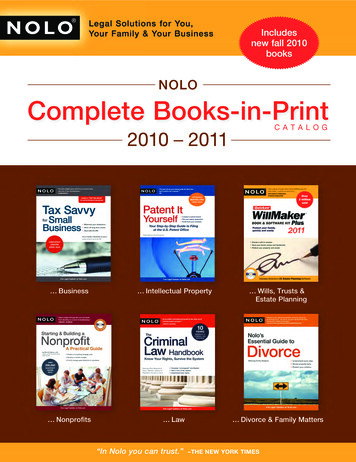 NOLO Complete Books-in-Print