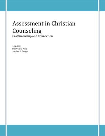 Assessment In Christian Counseling - Henry Center 