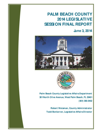 Palm Beach County 2014 Legislative Session Final Report