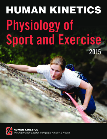 HUMAN KINETICS Physiology Of Sport And Exercise