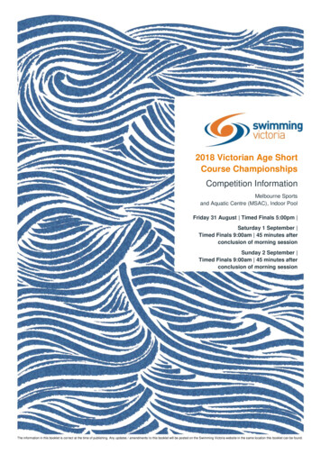 2018 Victorian Age Short Course Championships - Swimming VIC