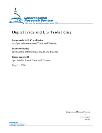 Digital Trade And U.S. Trade Policy - EveryCRSReport