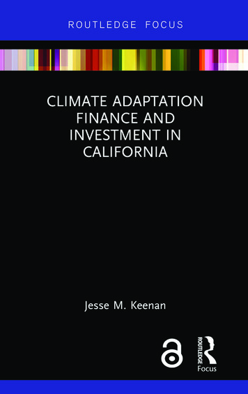 Climate Adaptation Finance And - California