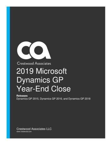 2019 Microsoft Dynamics GP Year-End Close - Crestwood 