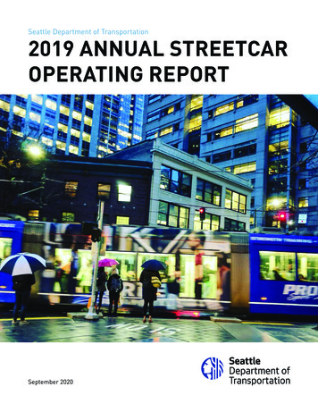 Seattle Department Of Transportation 2019 ANNUAL 
