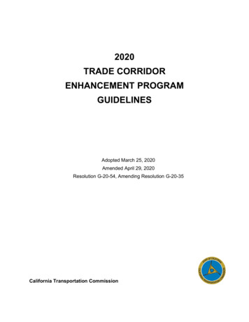 2020 TRADE CORRIDOR ENHANCEMENT PROGRAM GUIDELINES - California