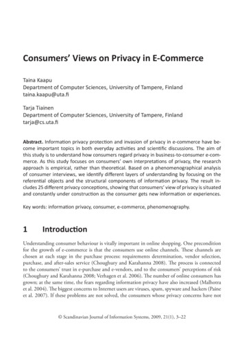 Consumers' Views On Privacy In E-Commerce - AAU