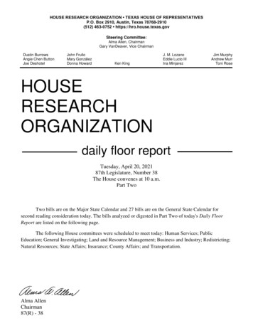 RESEARCH ORGANIZATION - Hro.house.texas.gov