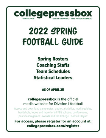 Since 2005 Everything But The Pregame Meal 2022 Spring Football Guide