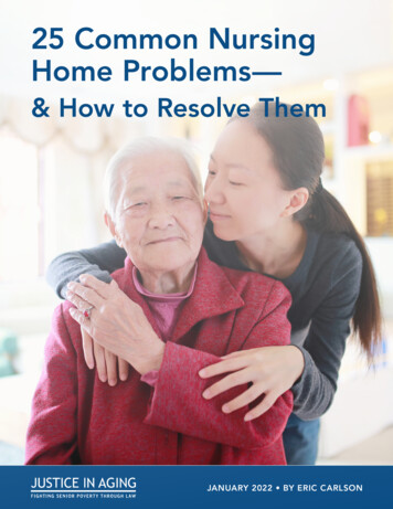 25 Common Nursing Home Problems— - JUSTICE IN AGING