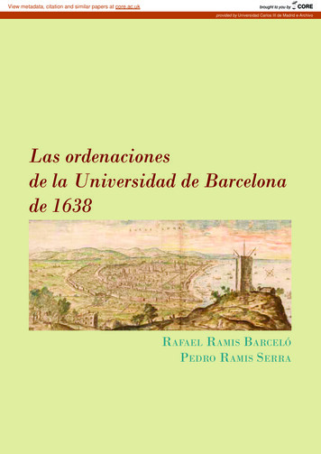 Las Ordenaciones De La Universidasd De Barcelona De 1638