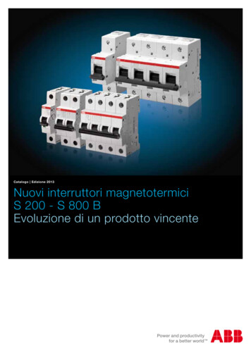 Catalogo Edizione 2013 Nuovi Interruttori Magnetotermici .