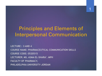 Principles And Elements Of Interpersonal Communication