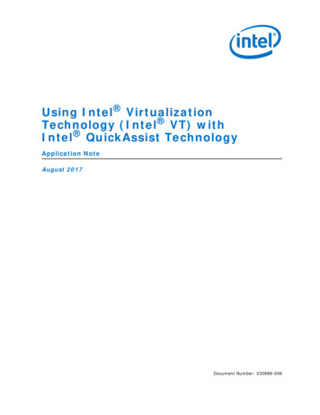 Using Intel Virtualization Technology (Intel VT) With Intel . - 01 