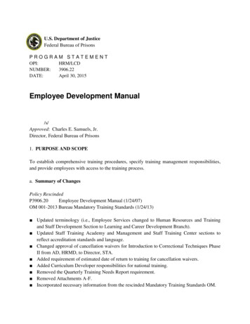Employee Development Manual - Federal Bureau Of Prisons