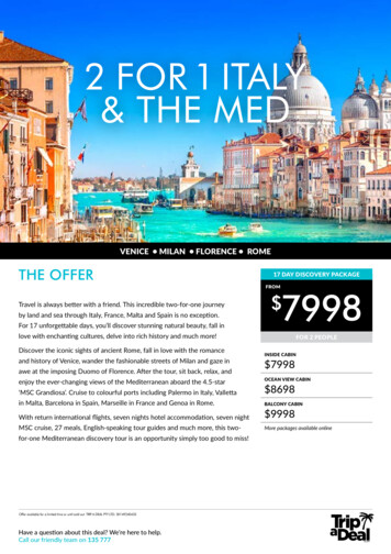 2 FOR 1 ITALY & THE MED