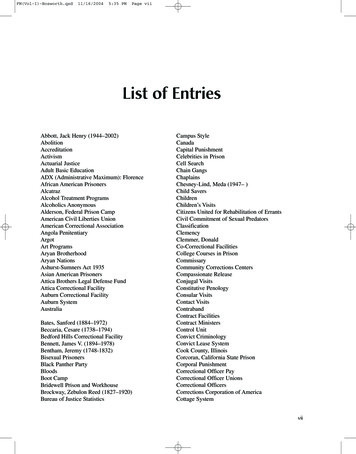 List Of Entries - SAGE Publications Inc