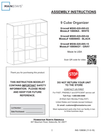 ASSEMBLY INSTRUCTIONS 9 Cube Organizer