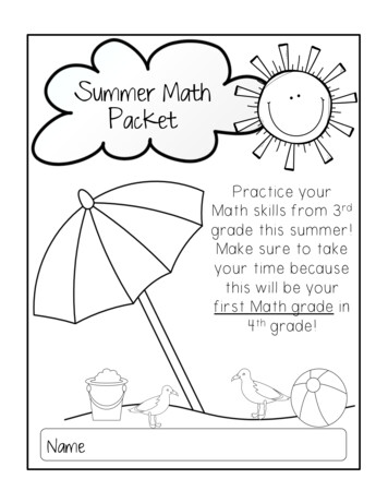 4th Grade Summer Math Packet