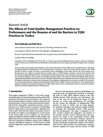 Research Article The Effects Of Total Quality Management .