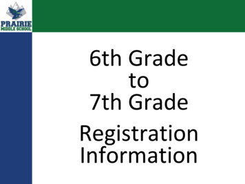 6th Grade 7th Grade Registration Information
