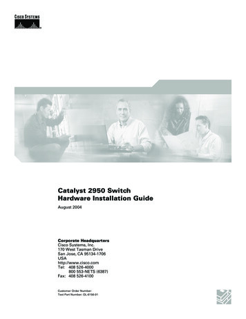 Catalyst 2950 Switch Hardware Installation Guide - Cisco