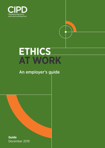 ETHICS AT WORK - CIPD The Professional Body For Human .