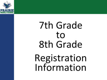 7th Grade 8th Grade Registration Information