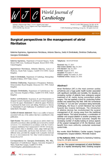 Surgical Perspectives In The Management Of Atrial Fibrillation