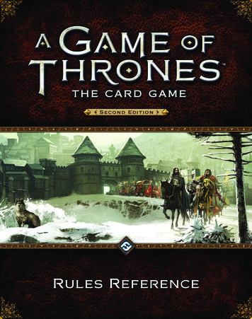 A Game Of Thrones: The Card Game Rulebook - 1jour-1jeu
