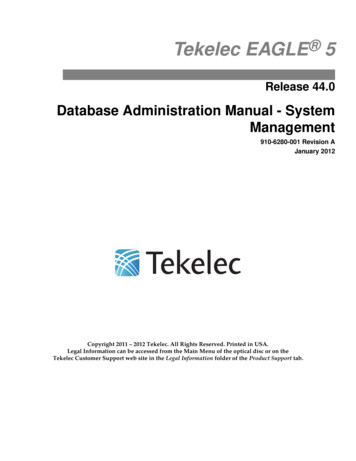 Database Administration Manual - System Management