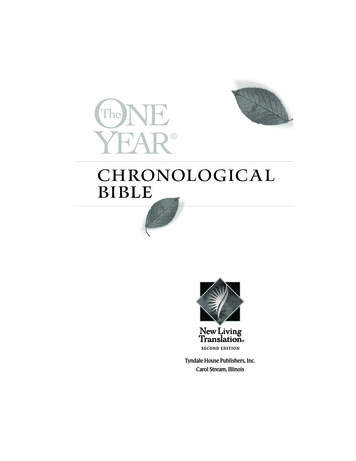 The One Year Chronological Bible - Tyndale House