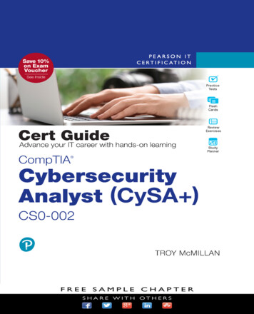 CompTIA Cybersecurity Analyst Cert Guide - Pearsoncmg 