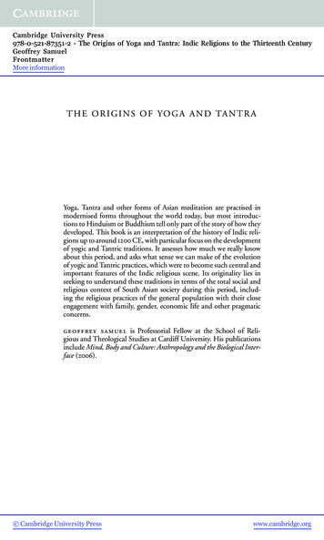 THE ORIGINS OF YOGA AND TANTRA